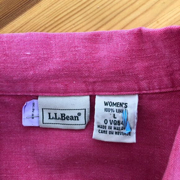 L.L. Bean 100% Linen Blouse Short Sleeved - Picture 4 of 4
